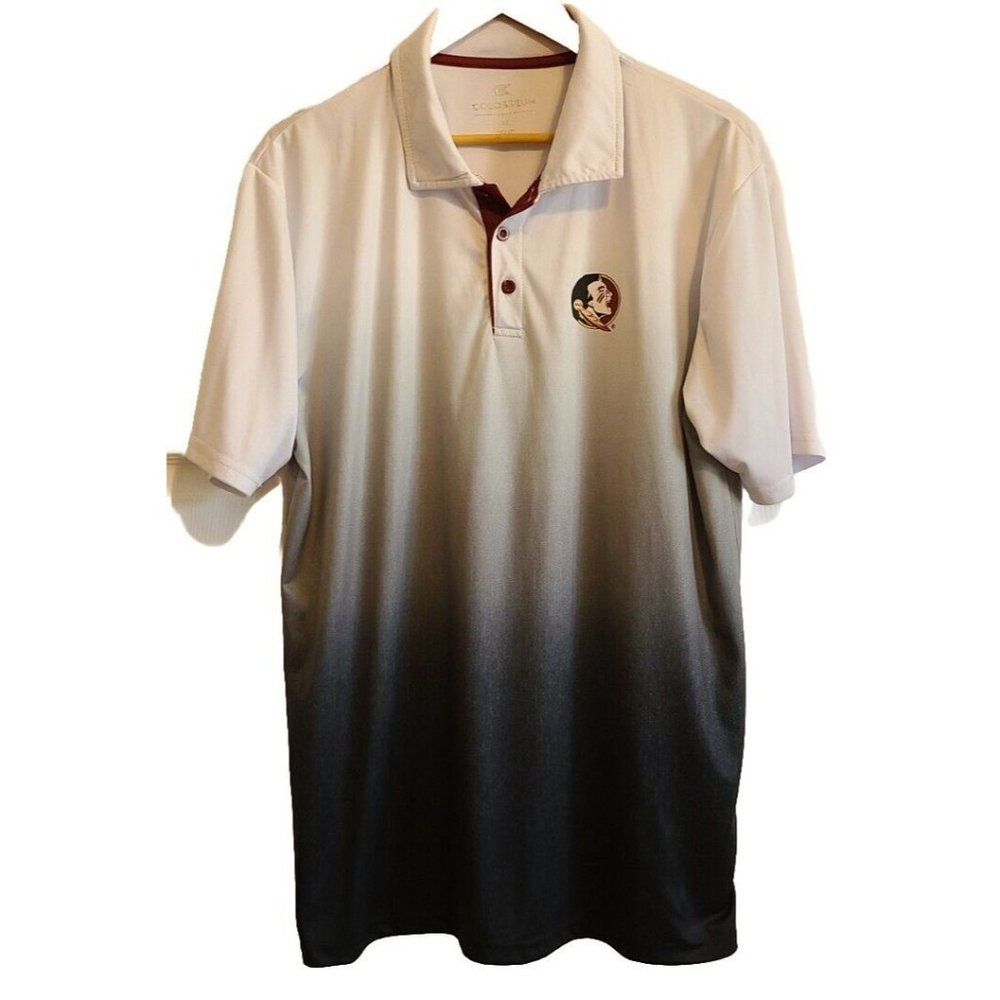 Florida State Seminoles FSU Polo Shirt Men's XL Go Noles! 100% Polyester White